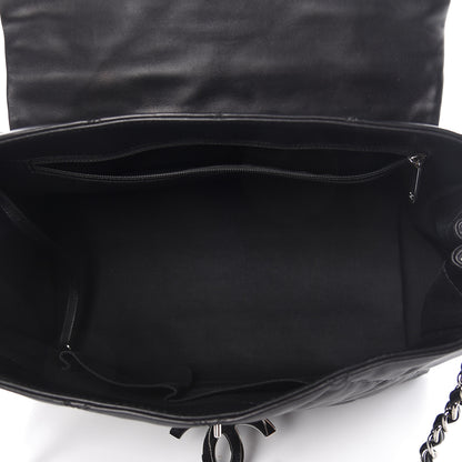 Chanel Calfskin Double Stitch Large Hamptons Flap Bag Black 7 of 13