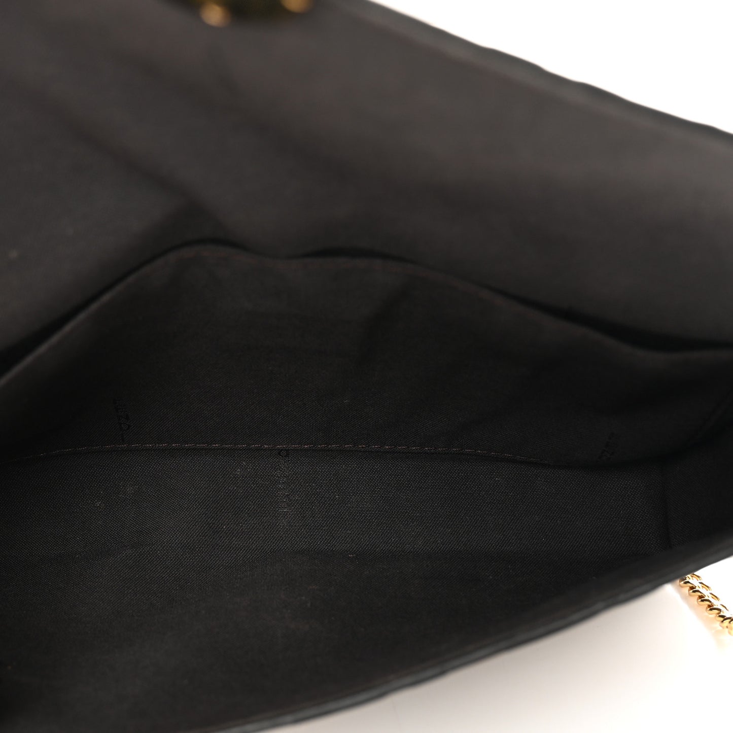 Vitello Soft F is Fendi Bi-Color FF 1974 Embossed Envelope Wallet On Chain with Pouches Maya Black