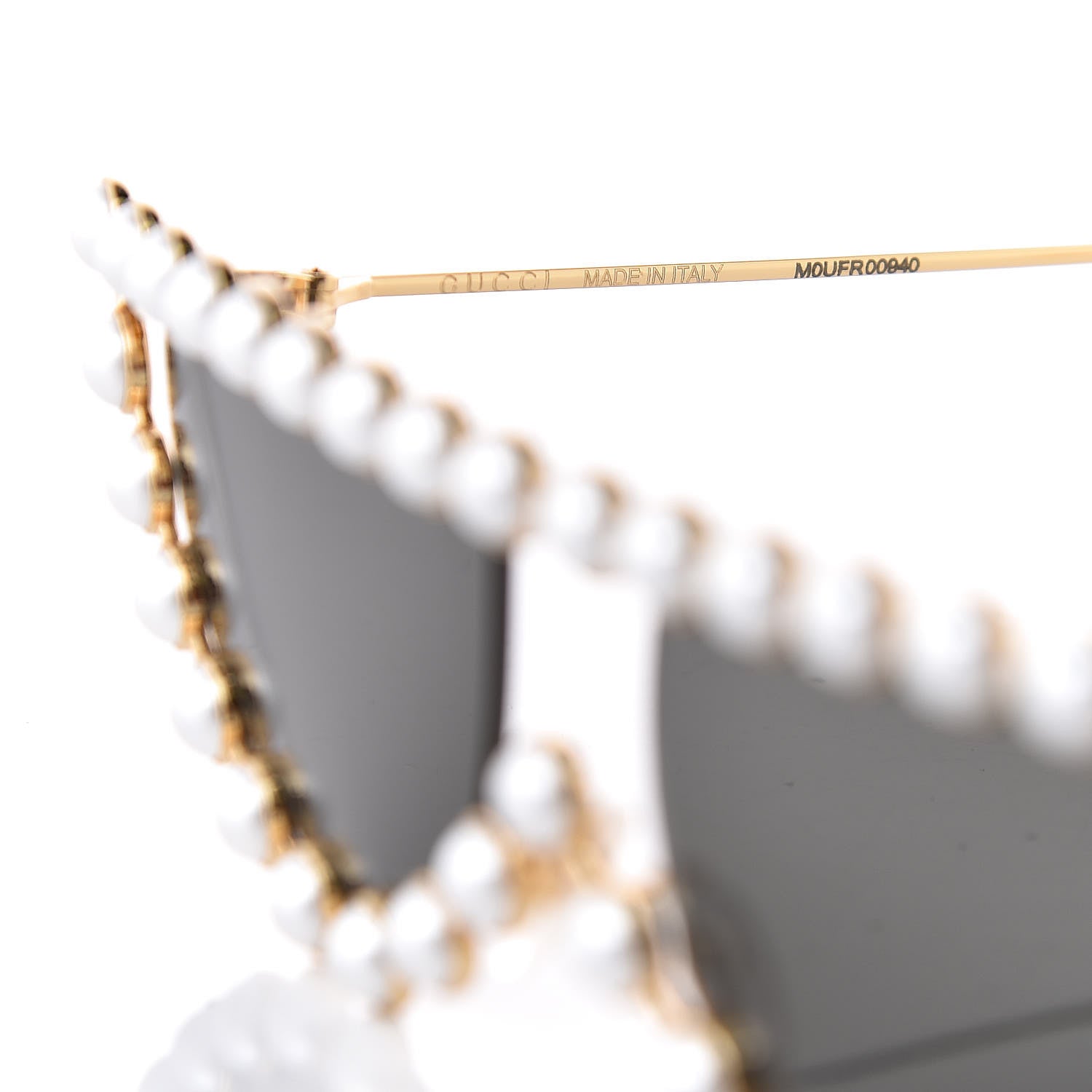 Gucci Metal Pearl Cat Eye Sunglasses GG0364S Gold 5 of 6