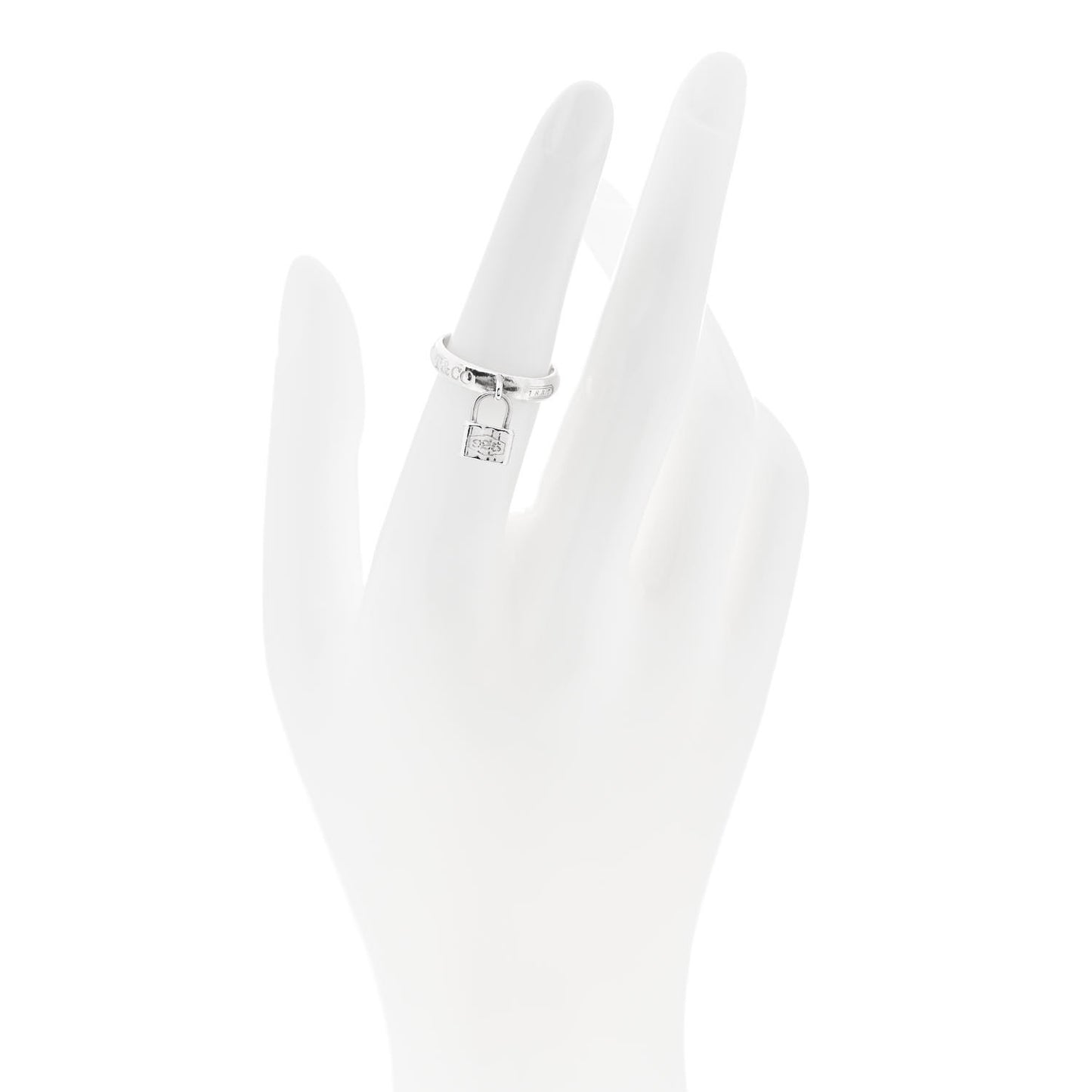 Sterling Silver 1837 Lock Charm Ring 52 6