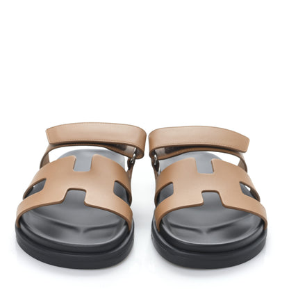 Hermes Calfskin Womens Chypre Sandals 37 Gold 2 of 8