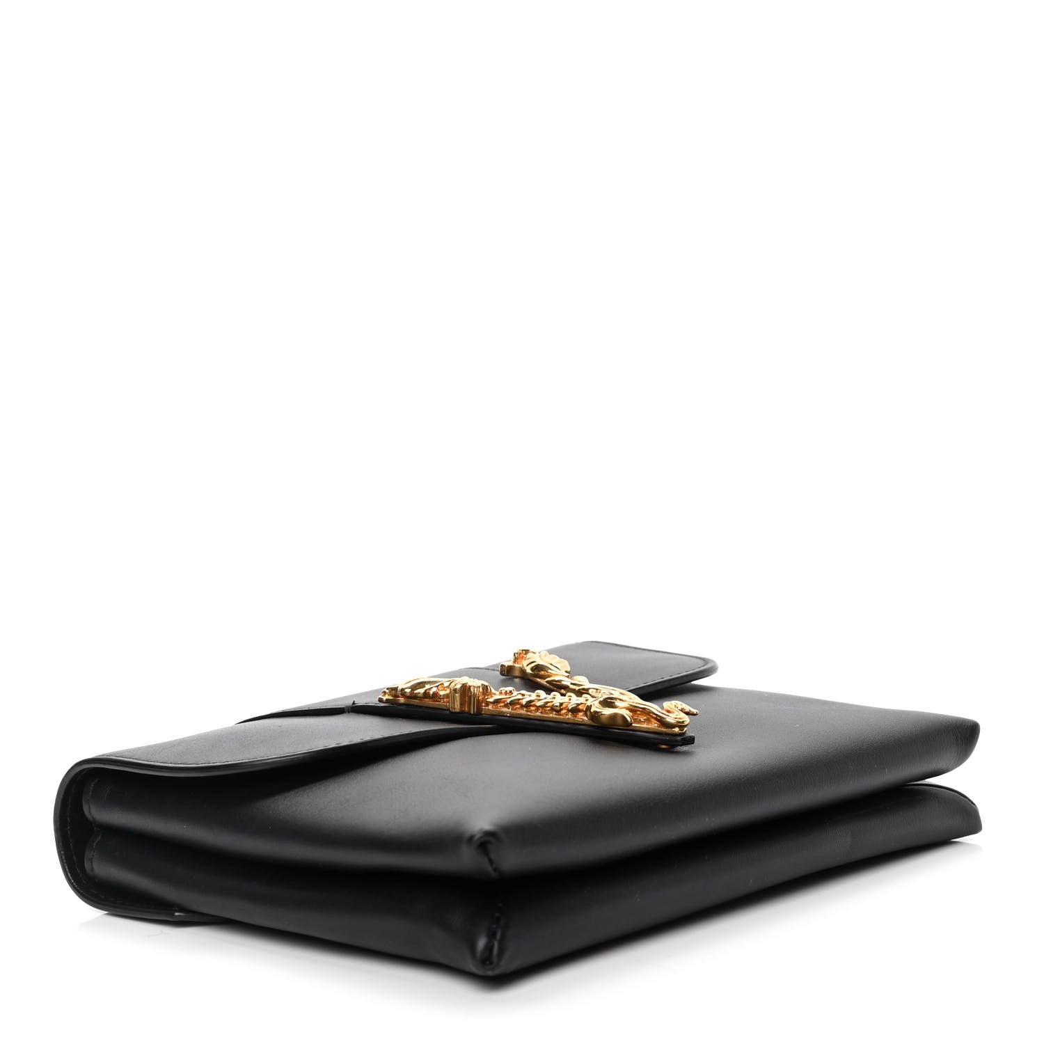 Versace Vitello Virtus Chain Clutch Black 3 of 4