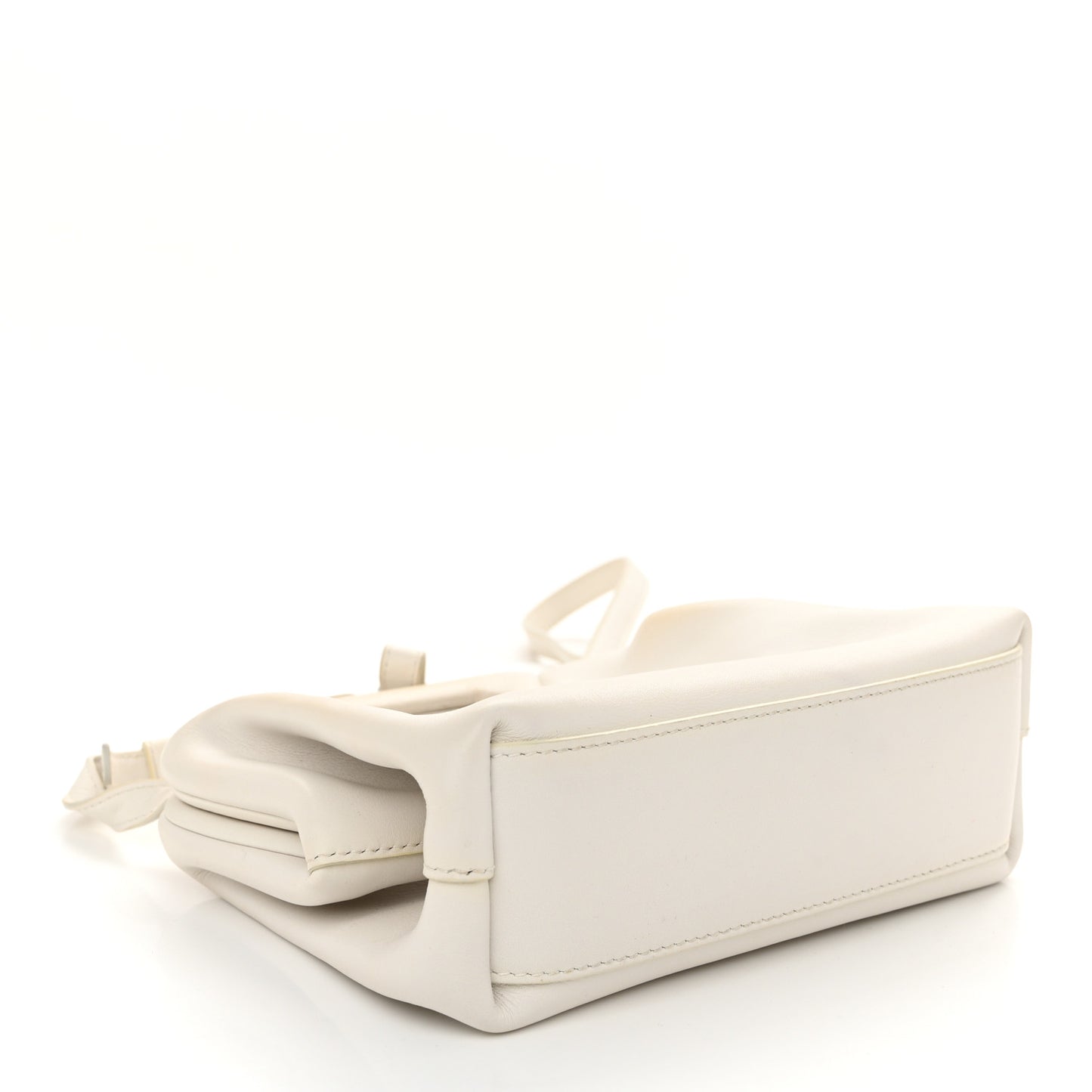 Calfskin Small The Point Triangle Bag Chalk