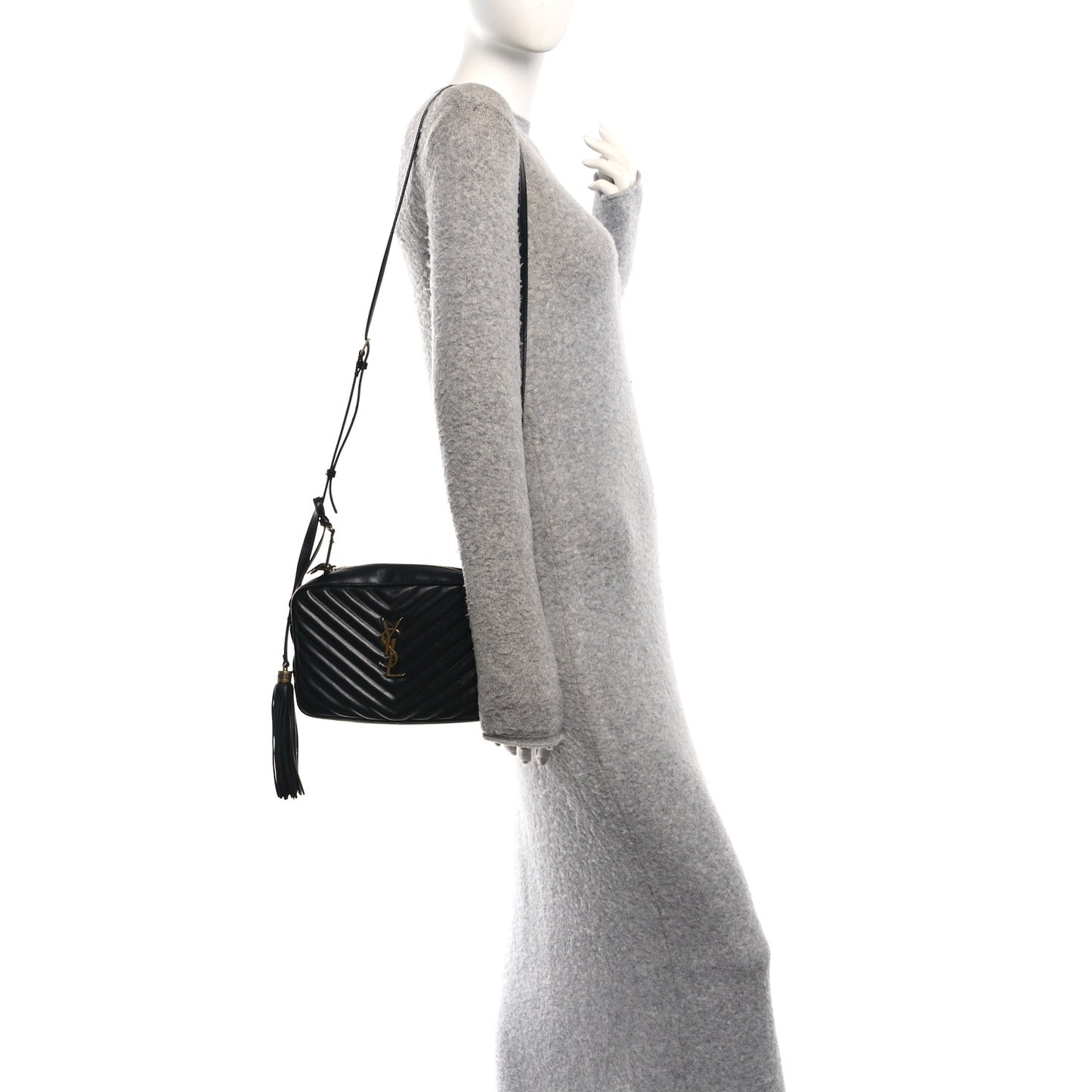 Calfskin Matelasse Monogram Lou Camera Bag Black