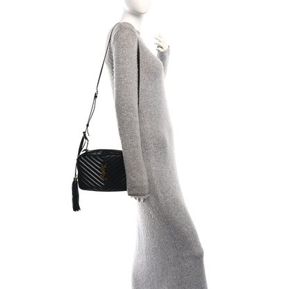 Saint Laurent Calfskin Matelasse Monogram Lou Camera Bag Black 2 of 11