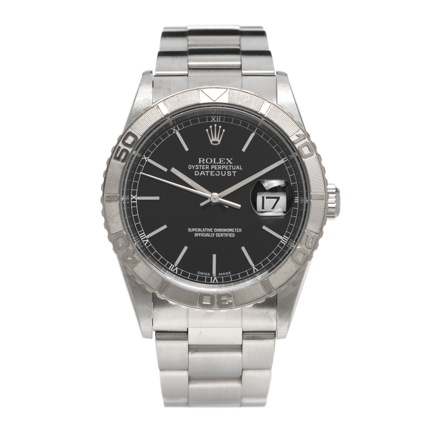 Rolex Stainless Steel 36mm Oyster Perpetual "Thunderbird" Datejust Watch Black 16264 1 of 5