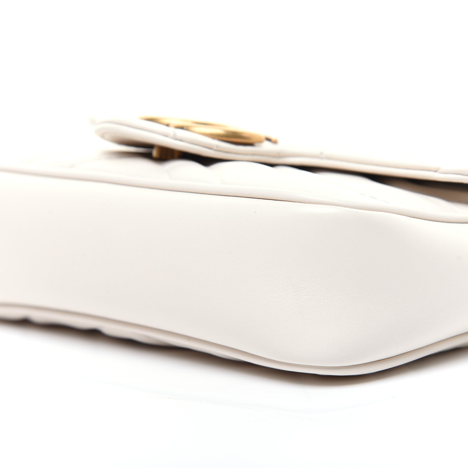 Gucci Calfskin Matelasse Super Mini GG Marmont Shoulder Bag White 7 of 14