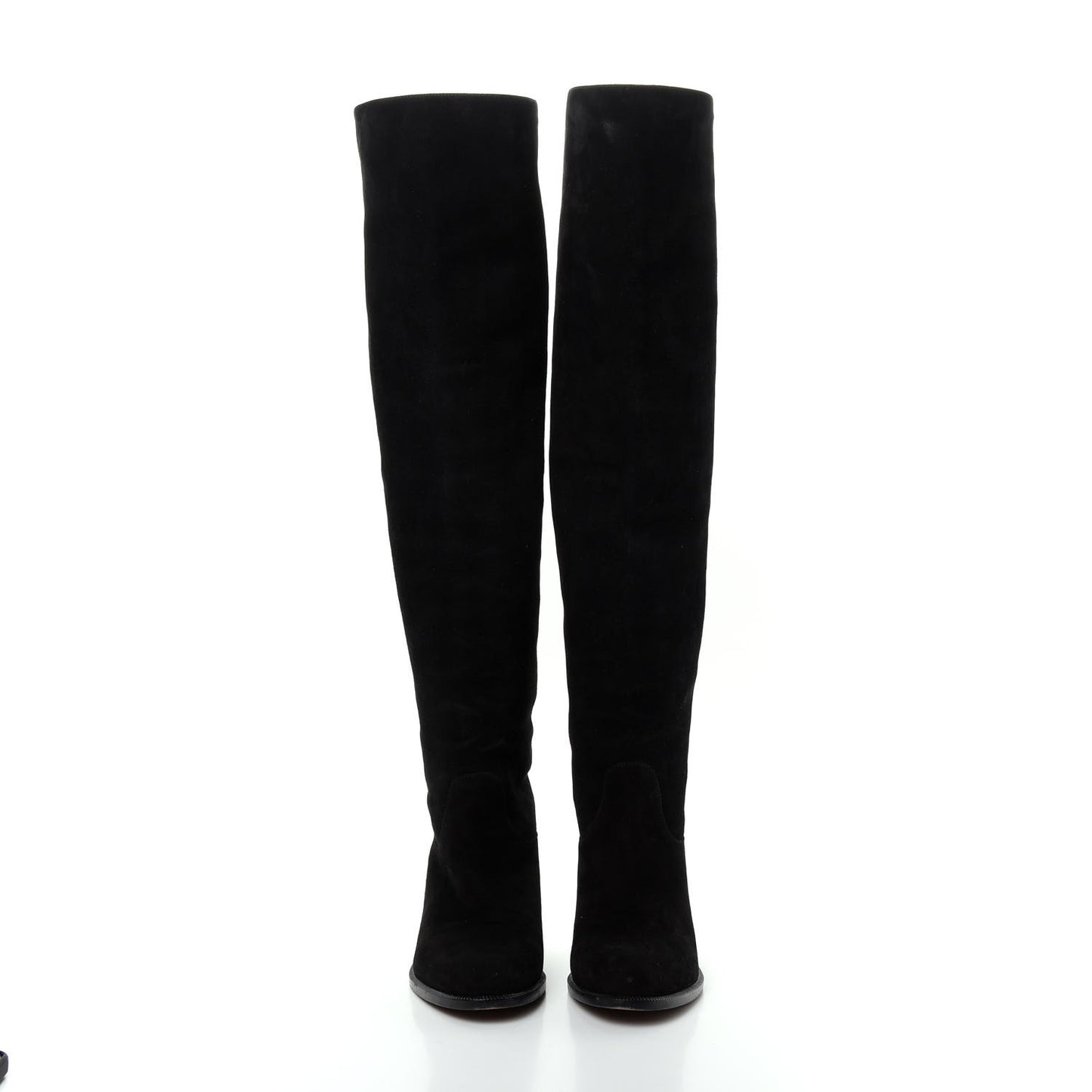 Suede Global Knee High Boots 37 Black