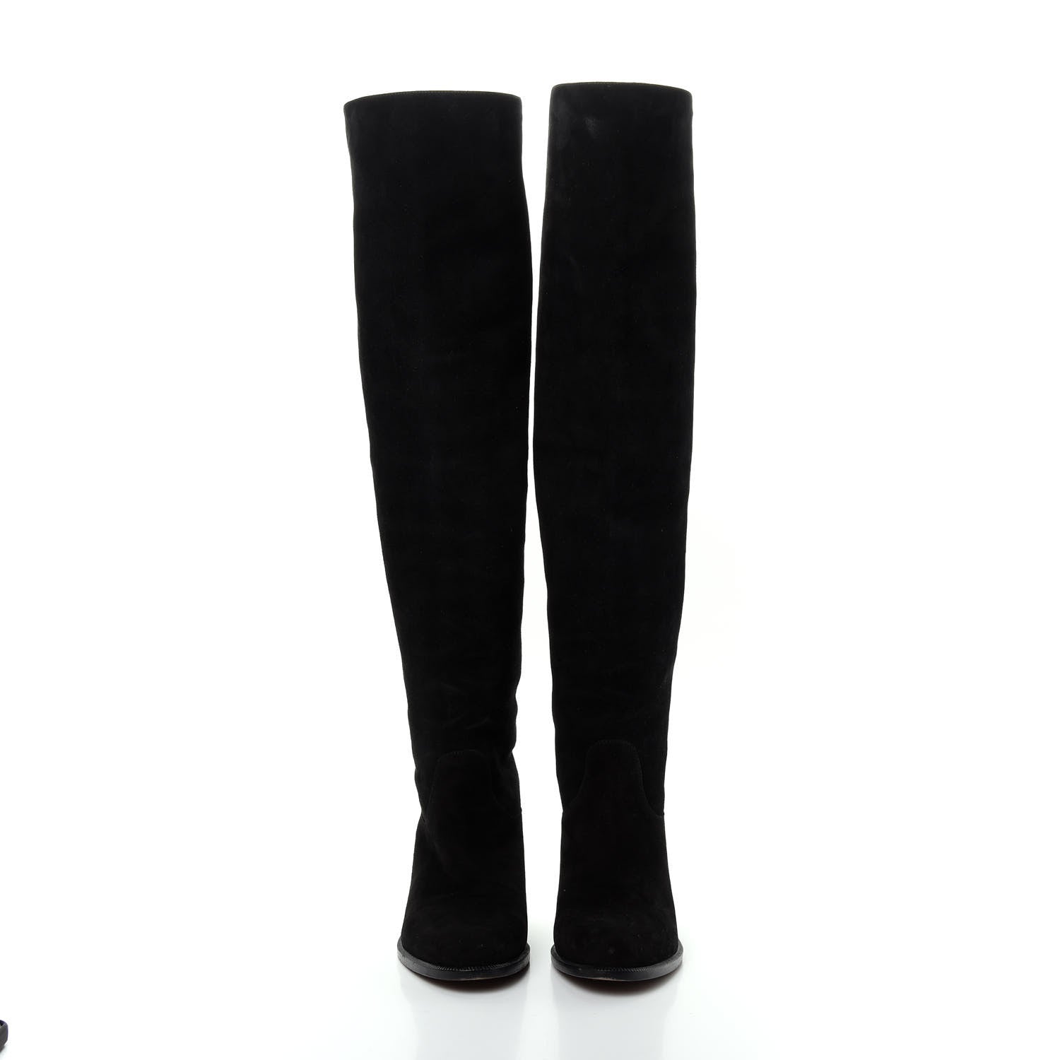 Christian Dior Suede Global Knee High Boots 37 Black 2 of 10