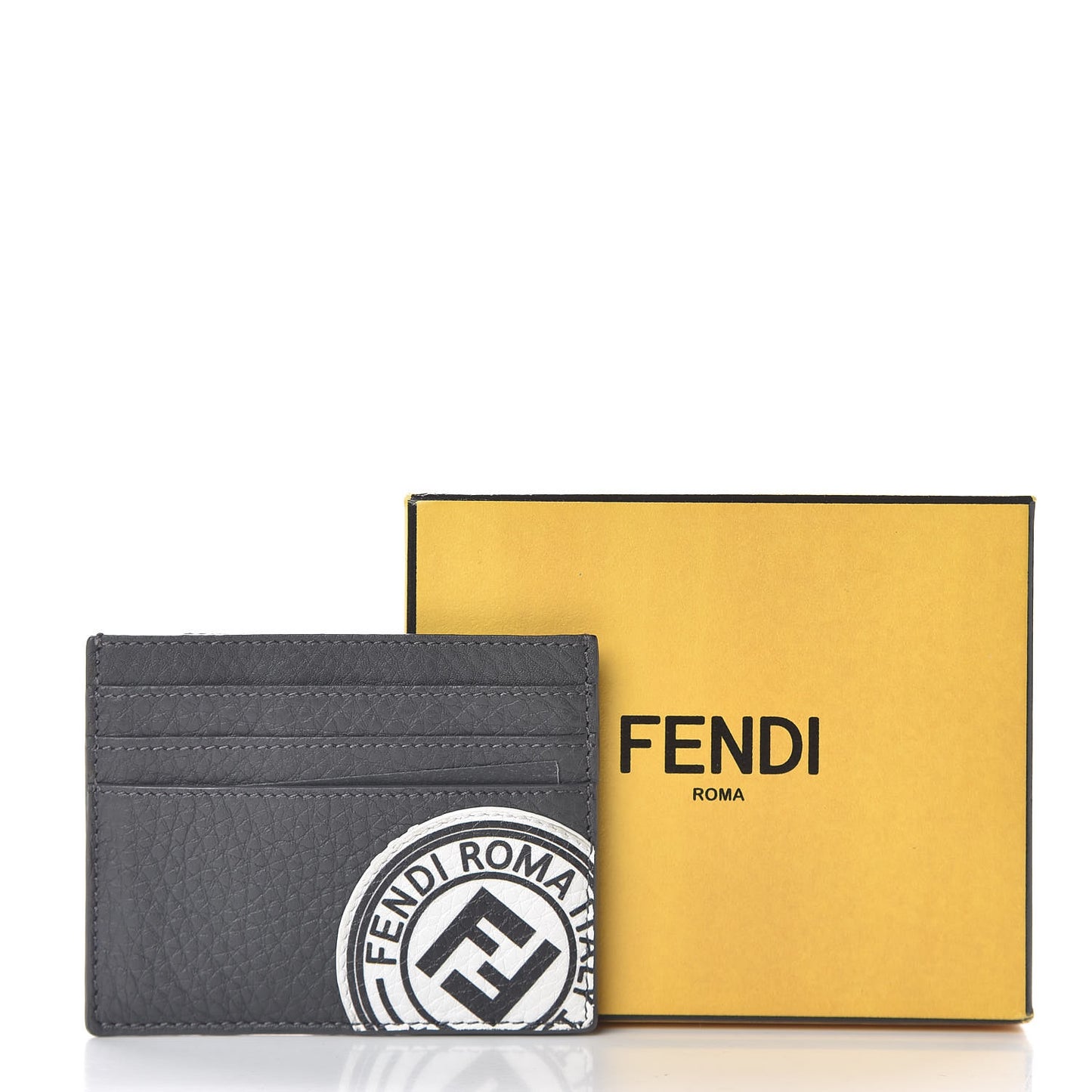 Cuoio Romano Stamp Patch Card Holder Asfalto