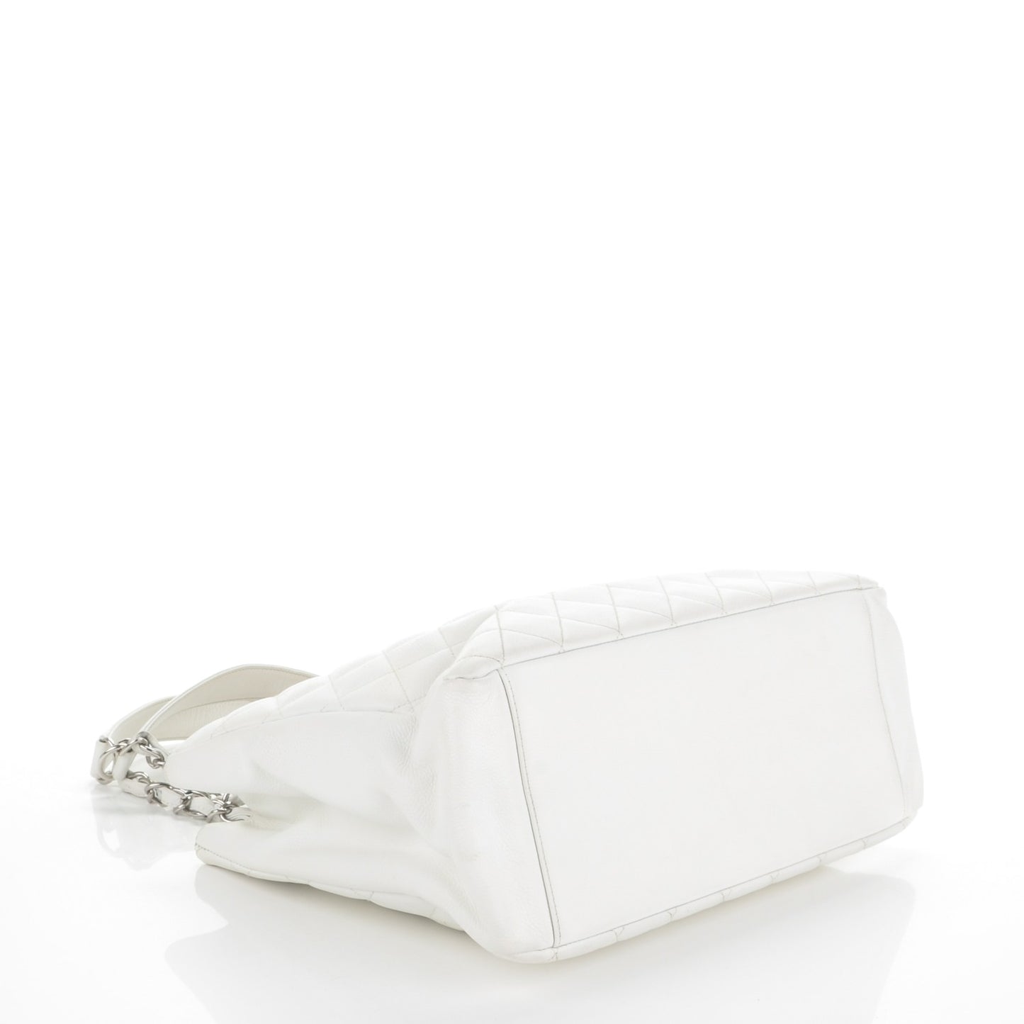 Caviar Quilted Grand Shopping Tote GST White
