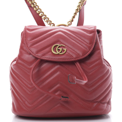 Gucci Calfskin Matelasse GG Marmont Flap Backpack Hibiscus Red 7 of 10