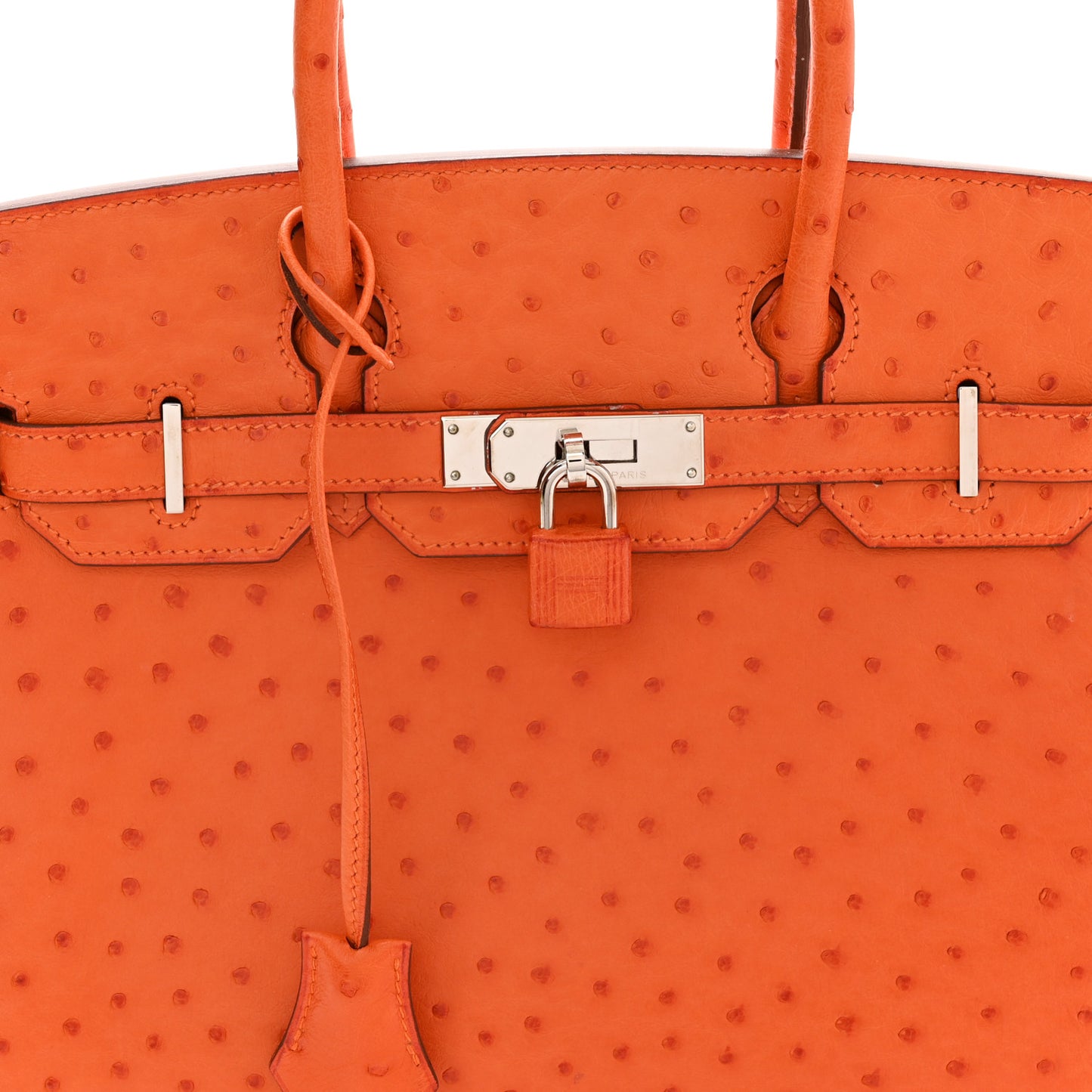 Ostrich Birkin 30 Tangerine