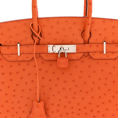 Hermes Ostrich Birkin 30 Tangerine 8 of 11