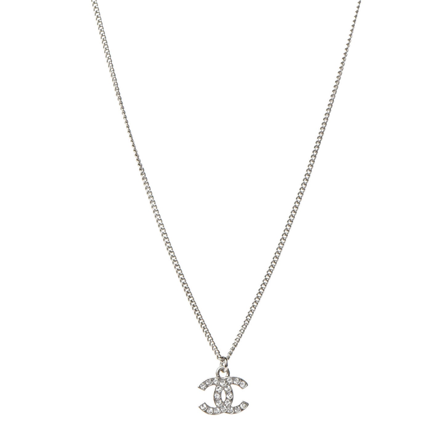 Crystal Timeless CC Necklace Silver