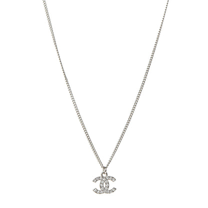 Chanel Crystal Timeless CC Necklace Silver 1 of 7