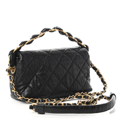 Chanel Crumpled Lambskin Quilted Small CC Links Shoulder Bag Black 3 of 10