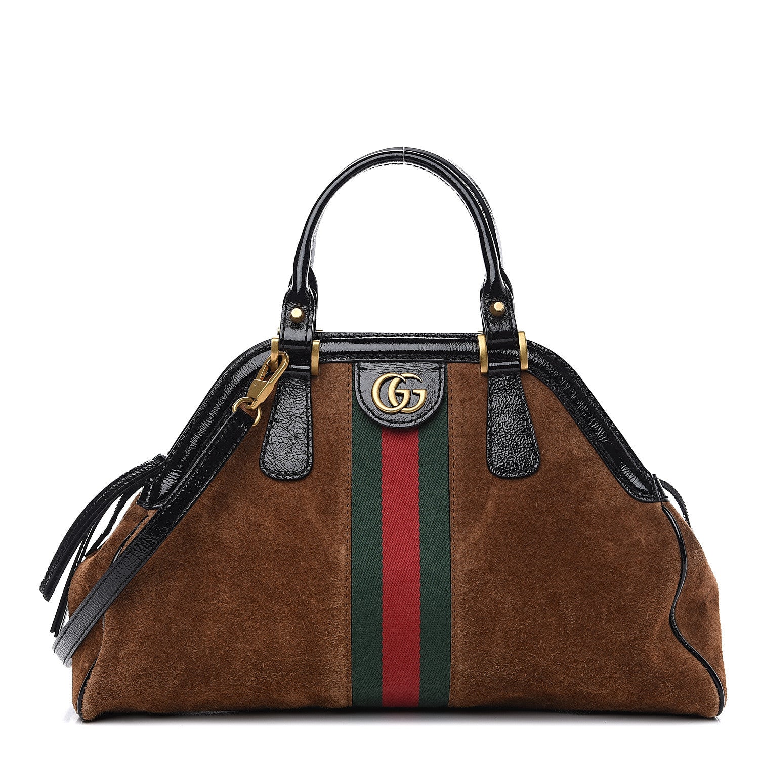 Gucci Suede Ophidia Medium Re(Belle) Top Handle Bag Nocciola Black 1 of 11