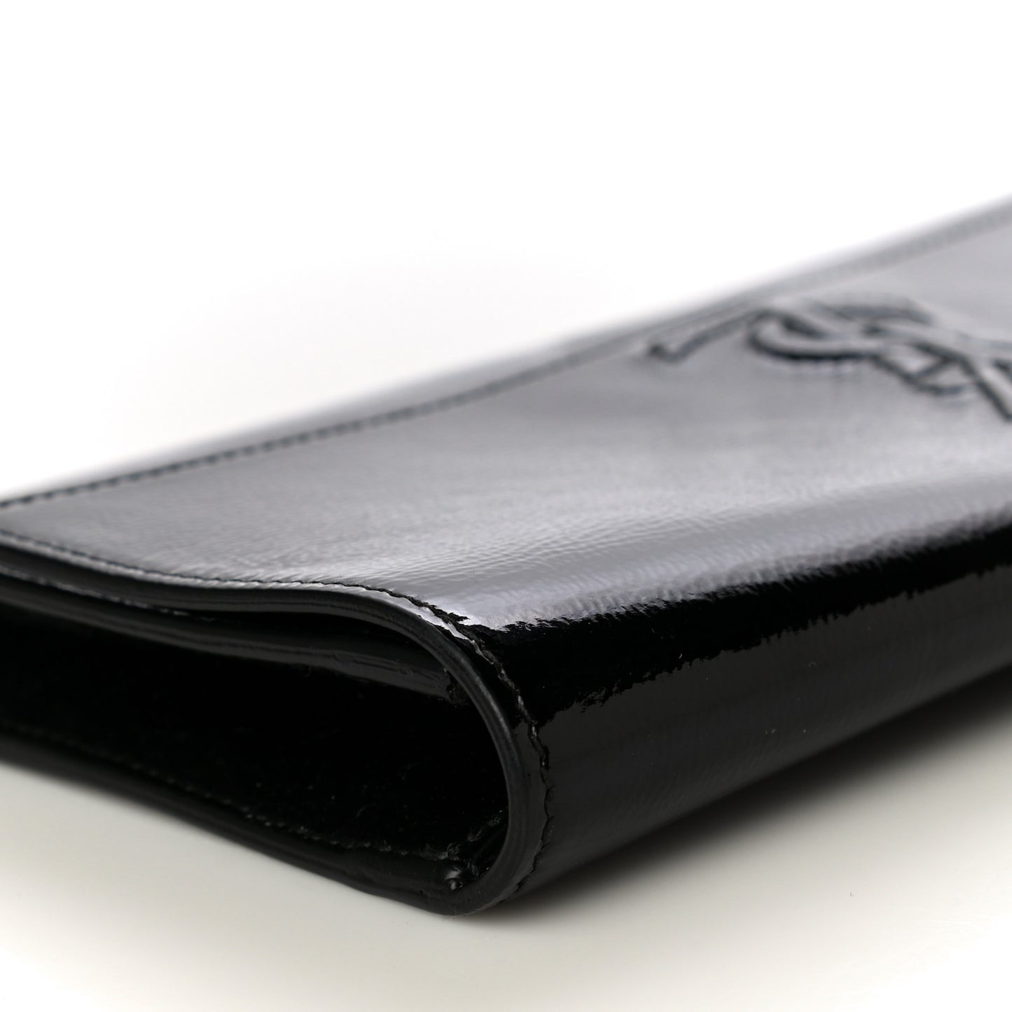 Textured Patent Monogram Small Belle De Jour Clutch Black