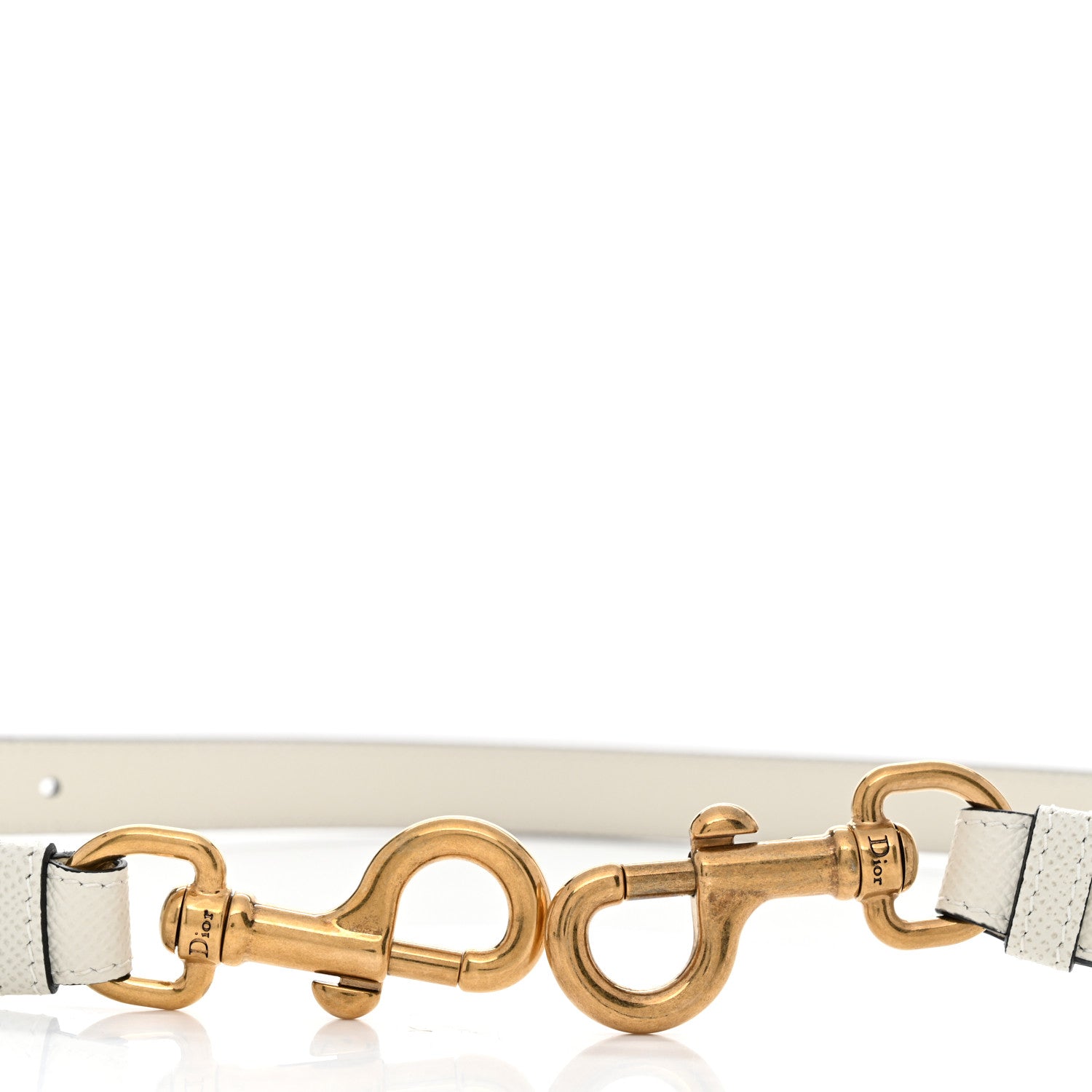 Christian Dior Grained Calfskin Saddle Adjustable Shoulder Strap White 3 of 3