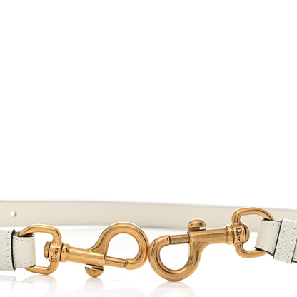 Christian Dior Grained Calfskin Saddle Adjustable Shoulder Strap White 3 of 3