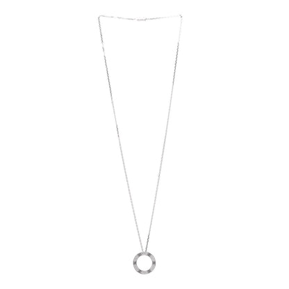 Cartier 18K White Gold Diamond LOVE Paved Necklace 3 of 7