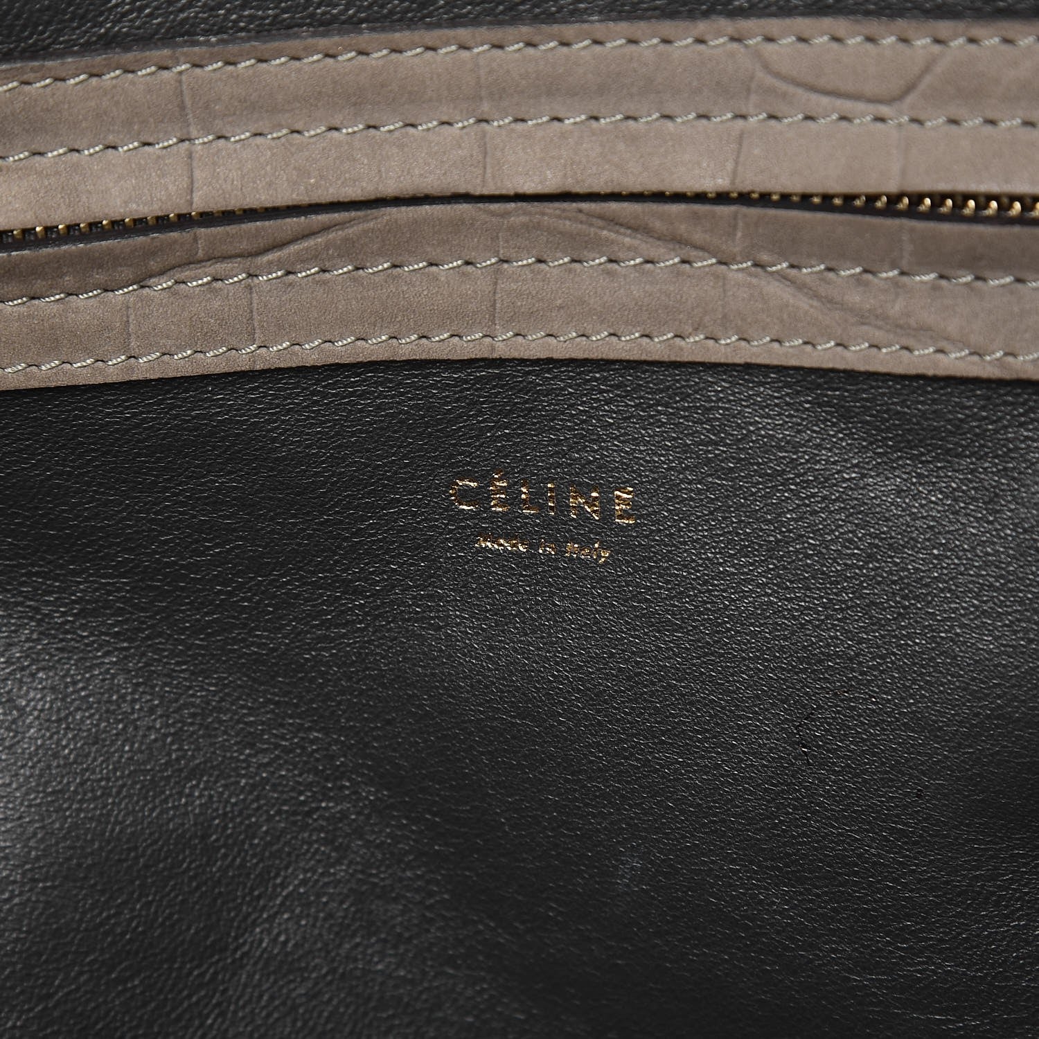 Celine Crocodile Embossed Nubuck Medium Phantom Luggage Grey 7 of 16
