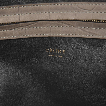 Celine Crocodile Embossed Nubuck Medium Phantom Luggage Grey 7 of 16