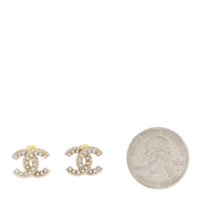 Chanel Crystal Pearl CC Earrings Gold 2 of 5