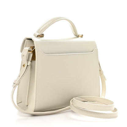 Saint Laurent Grain de Poudre Mini Classic Monogram Cassandra Top Handle Vintage White 3 of 10