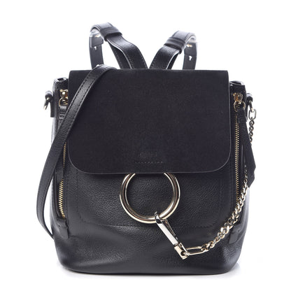 Chloe Suede Calfskin Small Faye Backpack Black 1 of 14