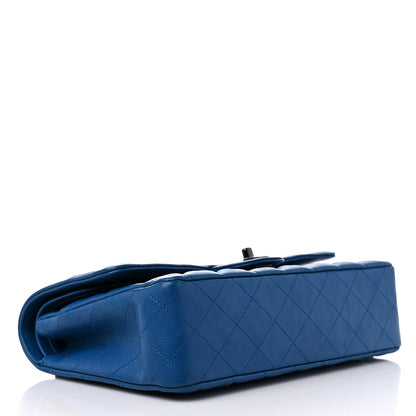 Chanel Crumpled Calfskin Quilted Medium Double Flap Blue 4 of 12