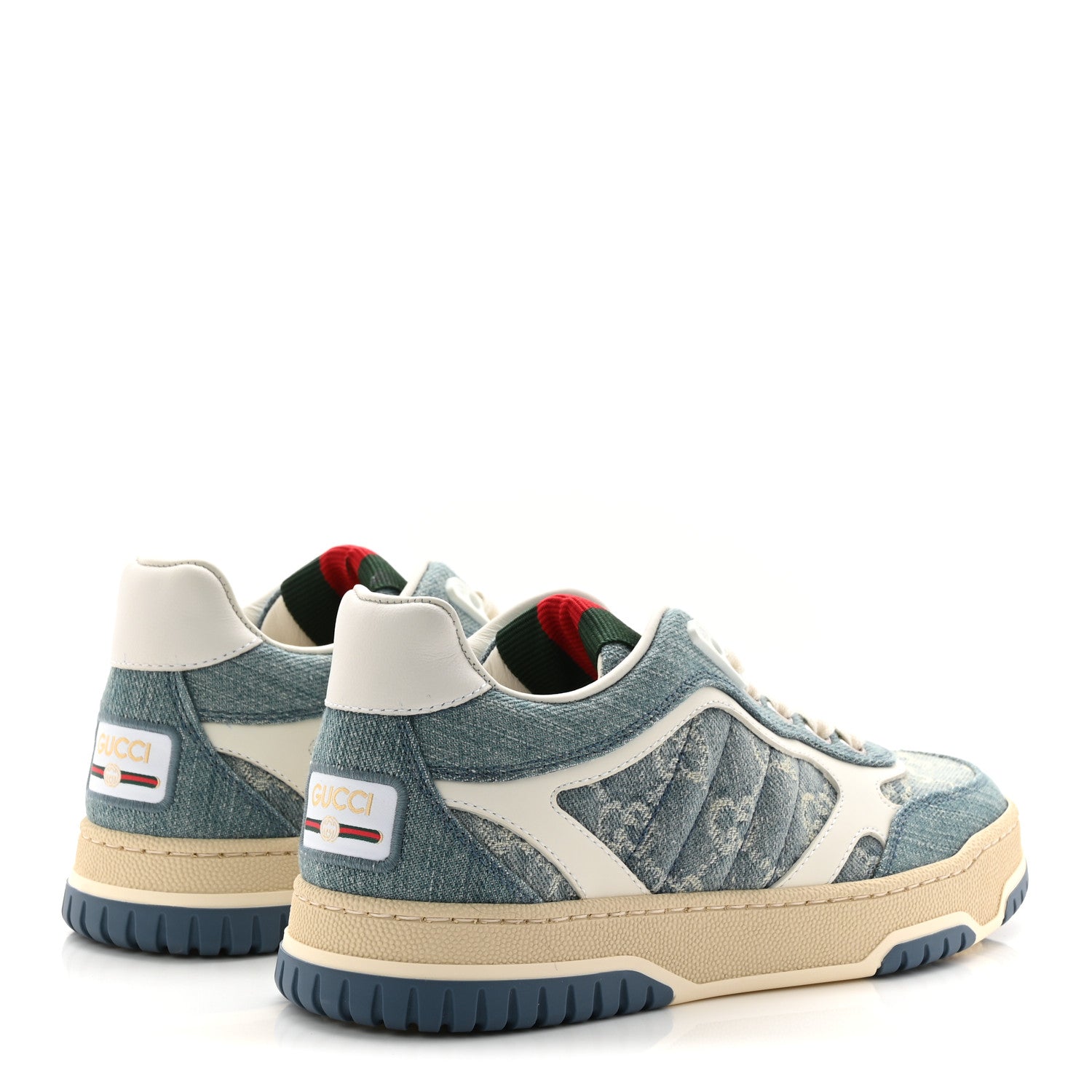 Gucci Denim GG Monogram Womens Re-Web Sneakers 35 Light Blue 5 of 11