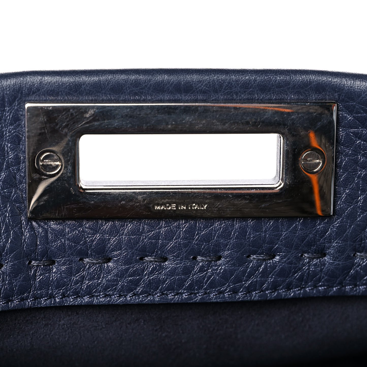 Cuoio Romano Selleria Medium Peekaboo Iconic Satchel Blue Notte