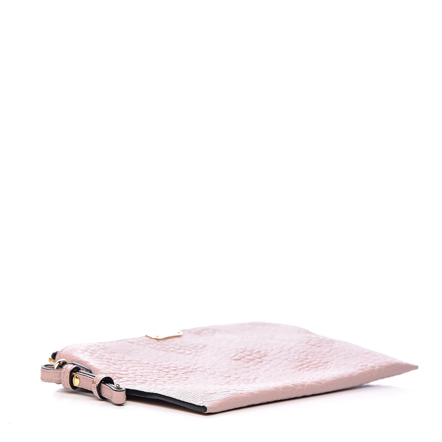 Signature Grain Calfskin Check Embossed Peyton Crossbody Clutch Bag Pale Orchid