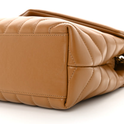 Saint Laurent Calfskin Y Quilted Monogram Small Loulou Chain Satchel Dark Natural 10 of 12