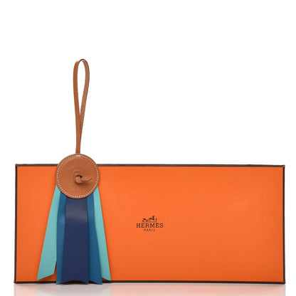 Hermes Hunter Cowhide Milo Lambskin Paddock Flot Bag Charm Bleu de Malte Bleu Izmir Lagon 5 of 5