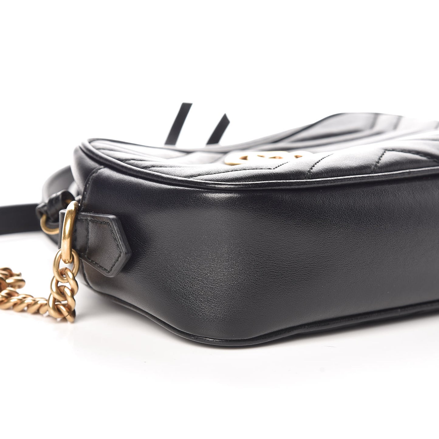 Calfskin Matelasse Mini GG Marmont Chain Shoulder Bag Black