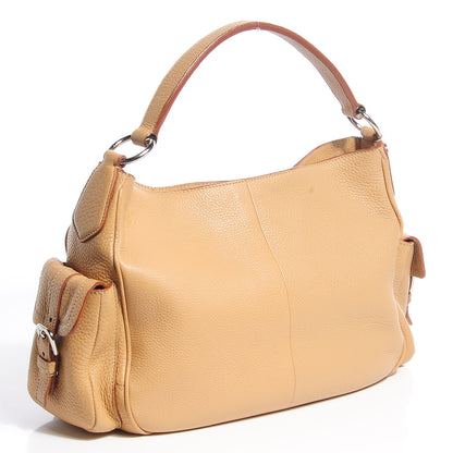Prada Vitello Daino Buckle Shoulder Bag Sabbia 3 of 10