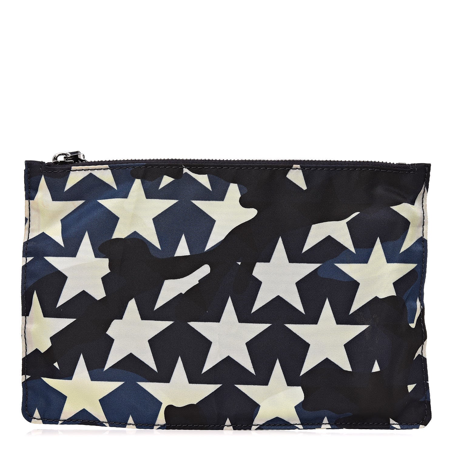 Valentino Garavani Nylon Camustars Medium Zip Pouch Marine Light Ivory 1 of 10