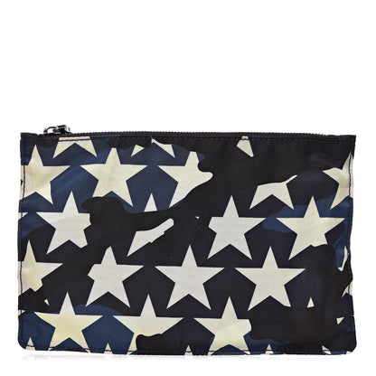 Valentino Garavani Nylon Camustars Medium Zip Pouch Marine Light Ivory 1 of 10