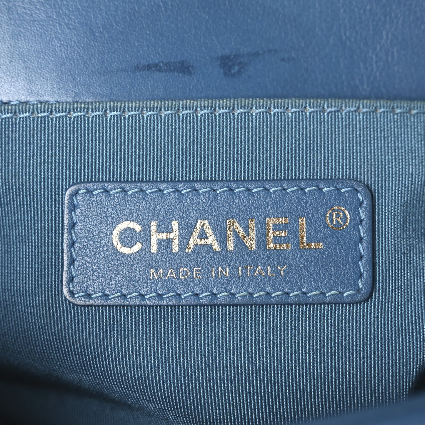 Lambskin Quilted Small Boy Flap Blue
