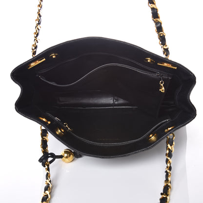 Chanel Lambskin Quilted Shopping Tote Black 5 of 7