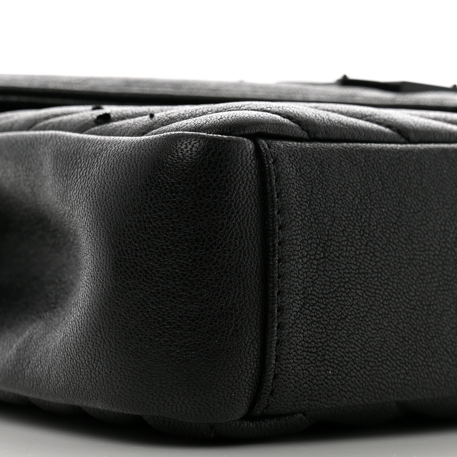 Saint Laurent Sheepskin Matelasse Chevron Monogram Monochrome Medium College Bag Black 8 of 10