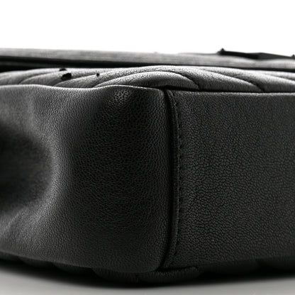 Saint Laurent Sheepskin Matelasse Chevron Monogram Monochrome Medium College Bag Black 8 of 10