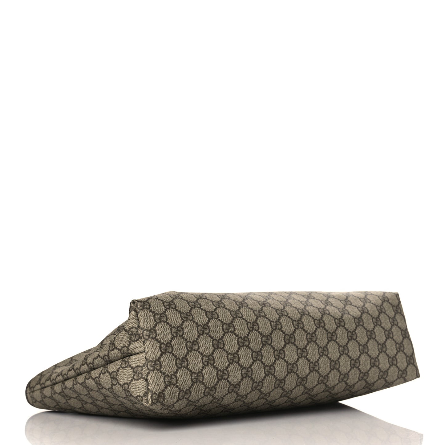 GG Supreme Monogram Medium Zippered Shopping Tote Dark Brown