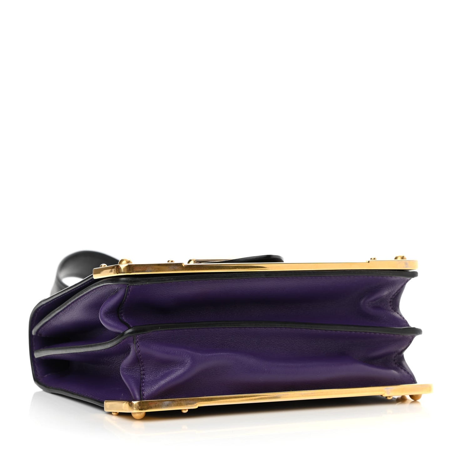 City Calfskin Saffiano Cahier Bag Purple Black