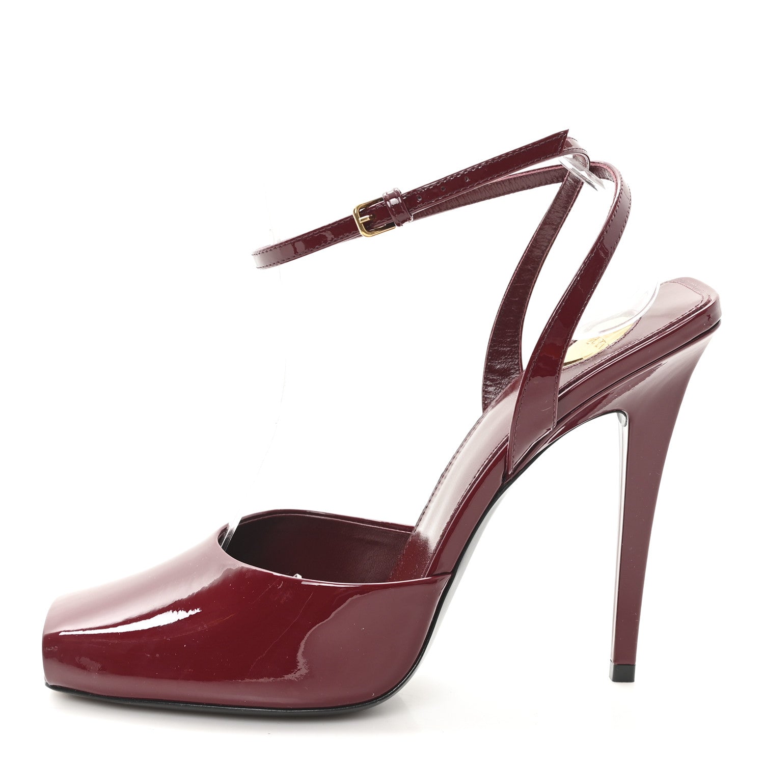 Saint Laurent Patent Calfskin La Scandale 110 Sandals 39 Grenat 1 of 9