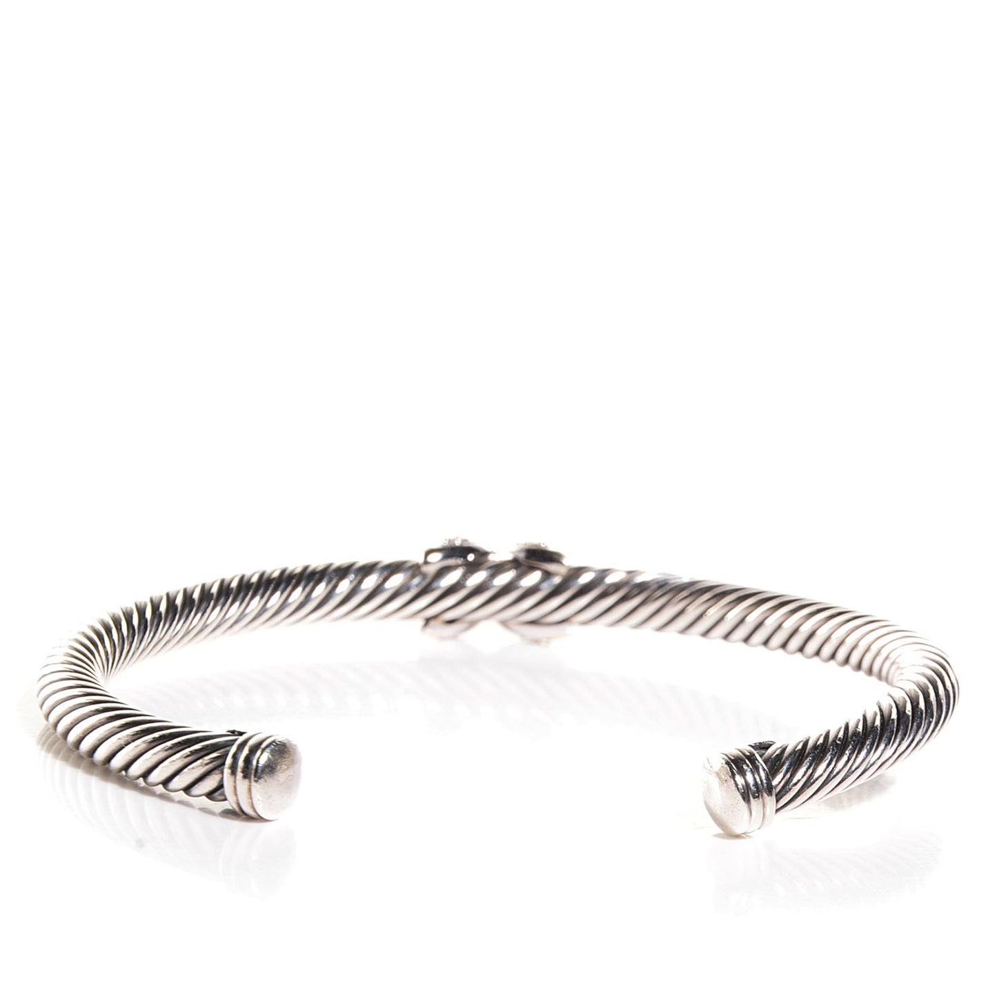 Sterling Silver Diamond 4mm X Cable Bracelet