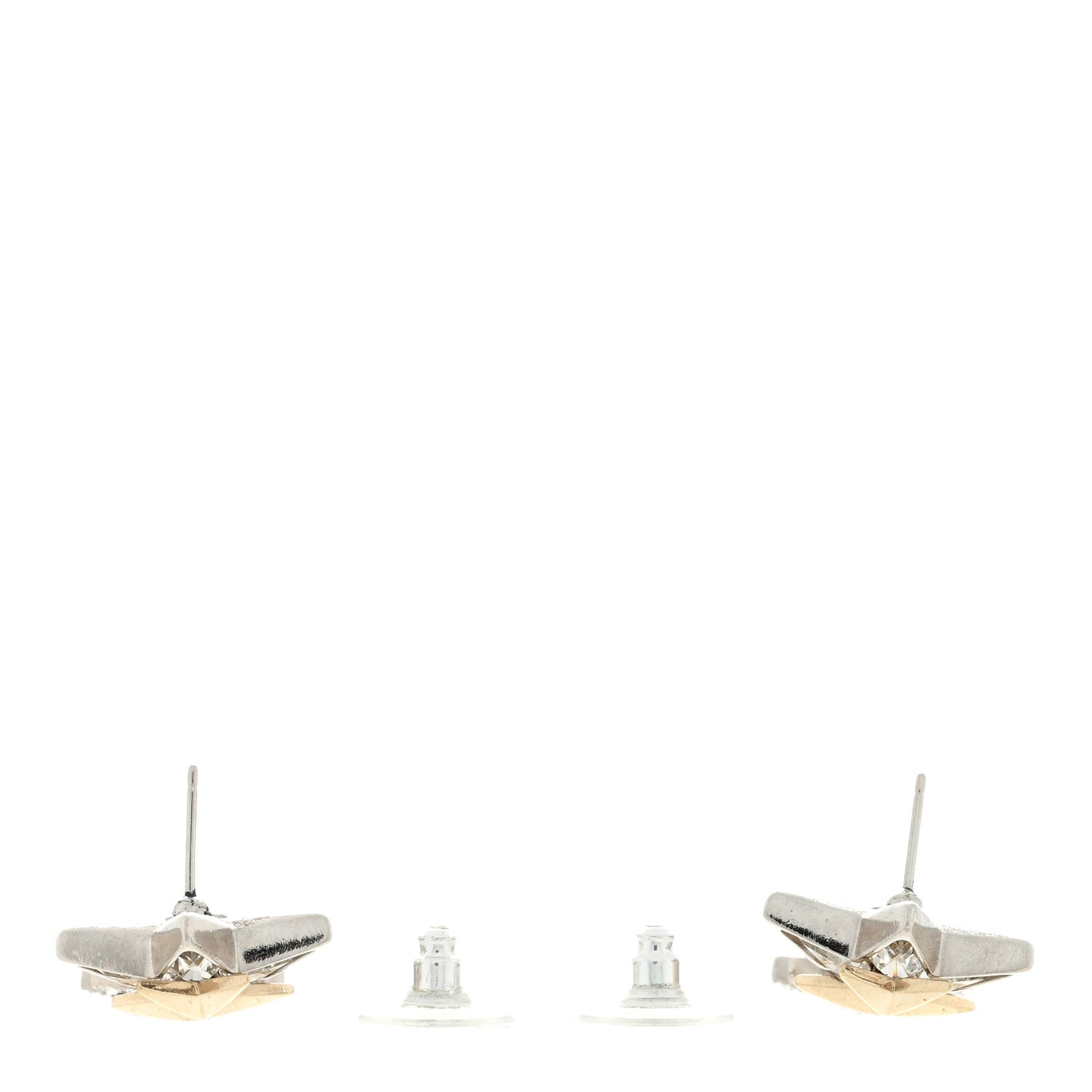 Crystal CC Star Drop Earrings Silver Gold